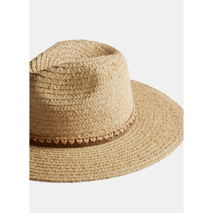 Mint Velvet Neutral Straw Fedora Hat